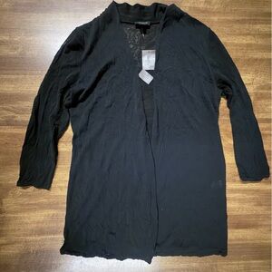 J. Jill lightweight Black open front sweater cardigan  NWT